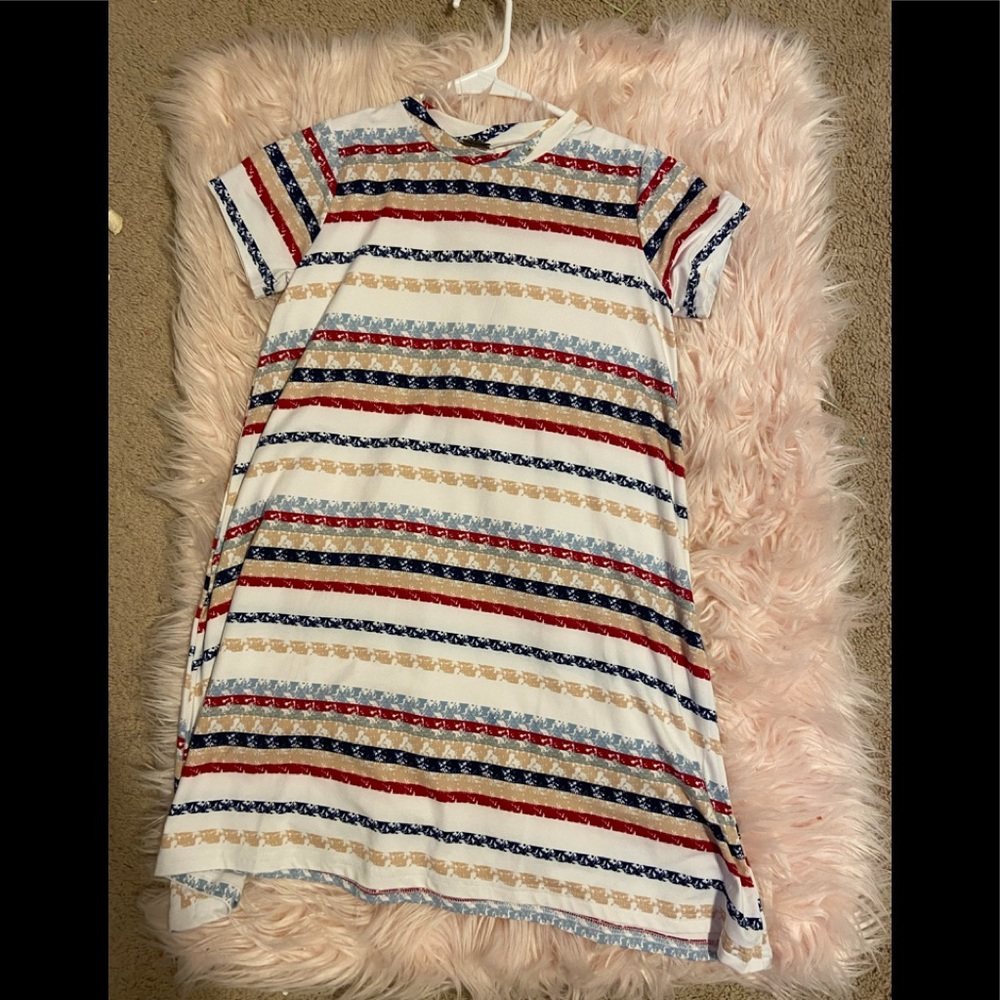 Poof girl striped dress